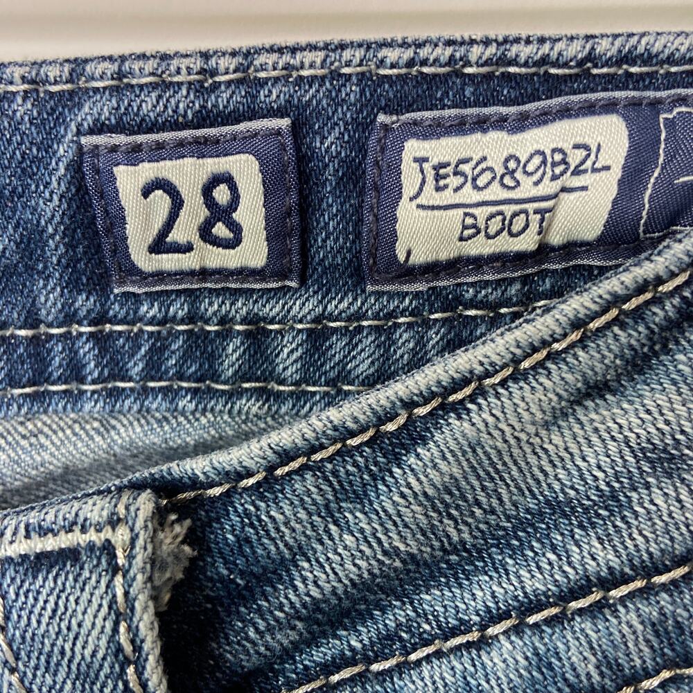 Miss Me Embellished Low Rise Boot Cut Jeans - Women's Size 28 - Picture 3 of 5